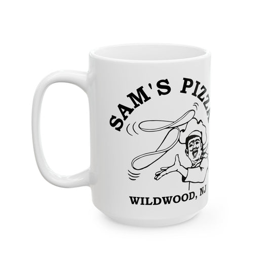 Sam's Pizza Palace Ceramic Mug, (11oz, 15oz) (Pie Man)