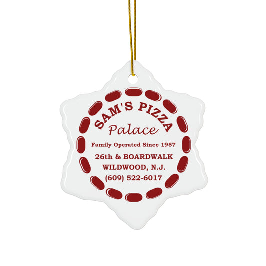 Sam's Pizza Palace Snowflake Ceramic Ornament, 1-Pack
