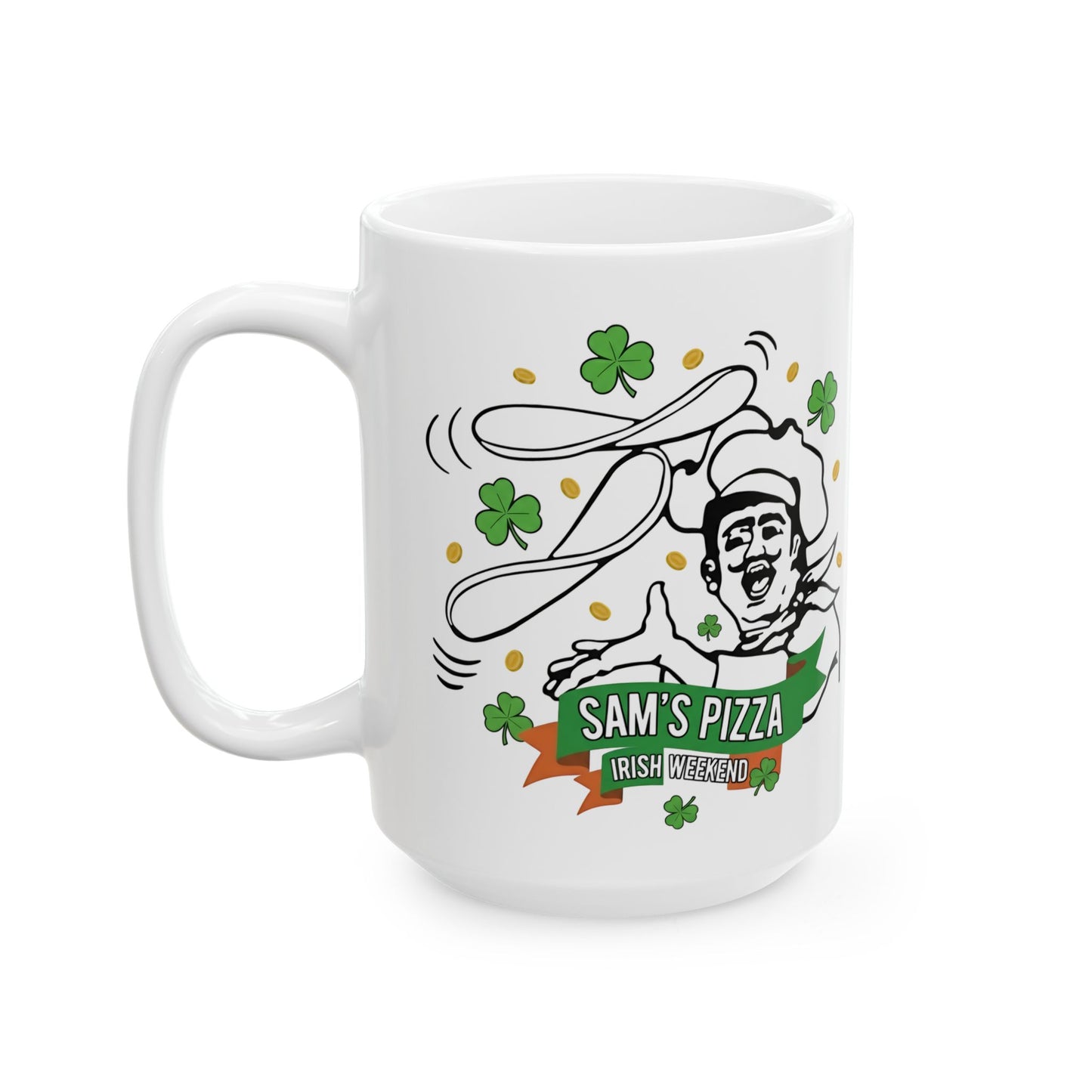 Sam's Pizza Palace Ceramic Mug, (11oz, 15oz) (Irish Weekend)