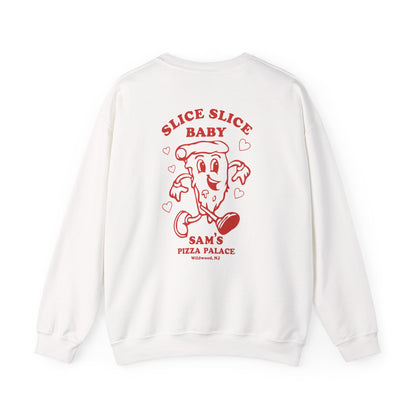 Sam's Pizza Palace Crewneck Sweatshirt (Slice Slice Baby)