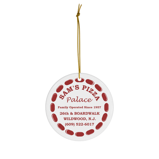 Authentic Sam's Pizza Palace Ceramic Ornament, 1-Pack (Modern Logo)