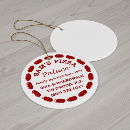 Sam's Pizza Palace Ceramic Ornament, 1-Pack (Modern Logo)
