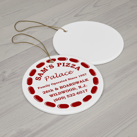 Sam's Pizza Palace Ceramic Ornament, 1-Pack (Modern Logo)
