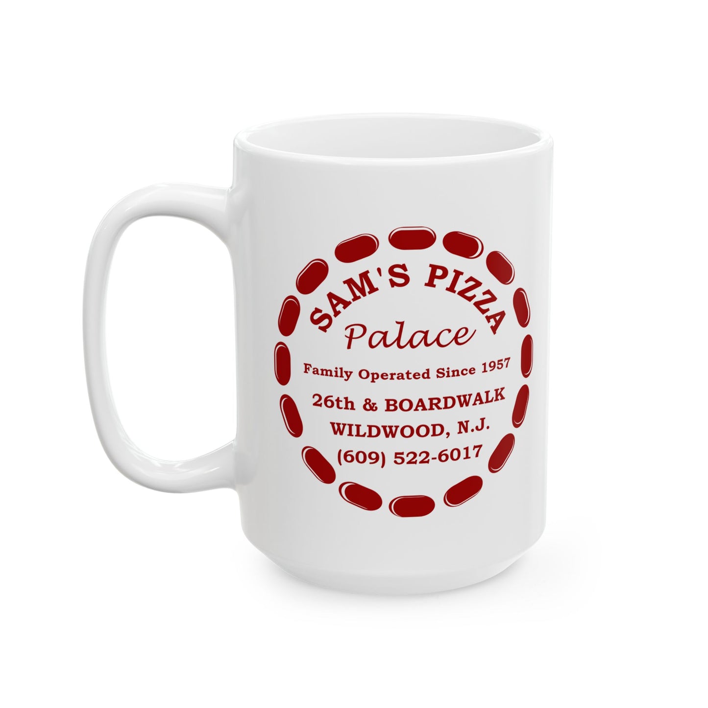 Authentic Sam's Pizza Palace Ceramic Mug, (11oz, 15oz) (Modern Logo)